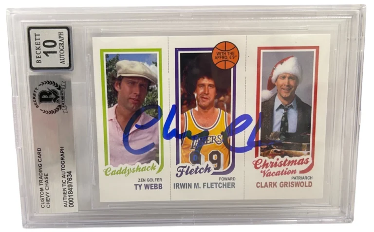 Chevy Chase Signed Trading Card Authentic Autograph Slabbed Beckett Auto 10