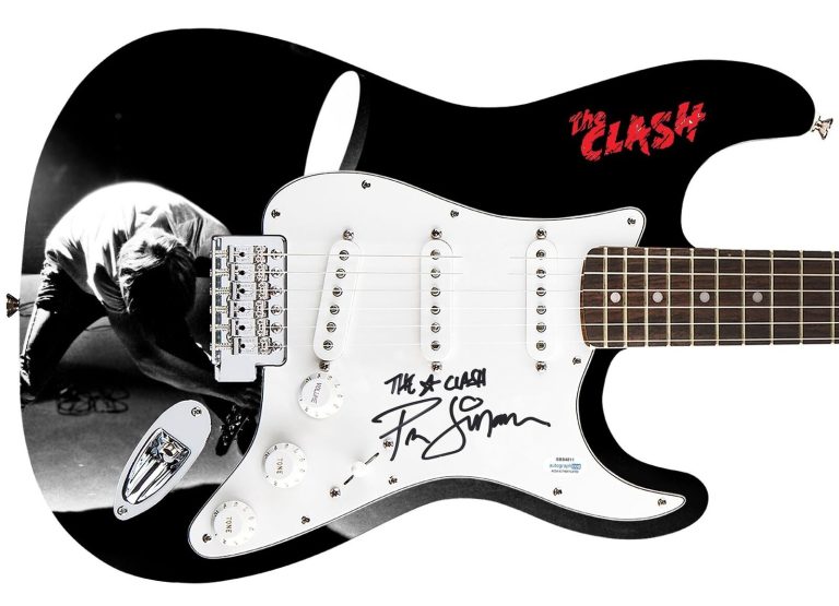 The Clash Paul Simonon Signed Fender 1/1 Custom Graphics Photo Guitar ACOA