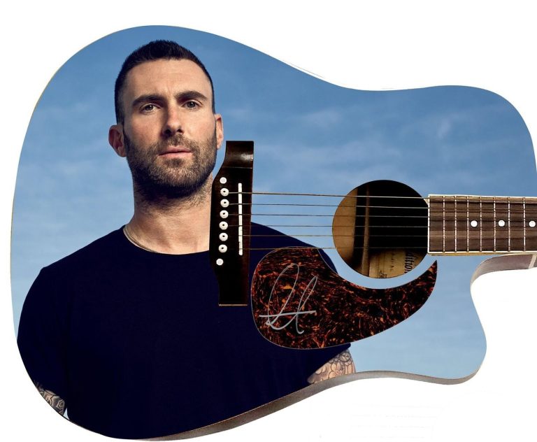 Adam Levine Maroon 5 Signed Autographed 1/1 Custom Graphics Photo Guitar