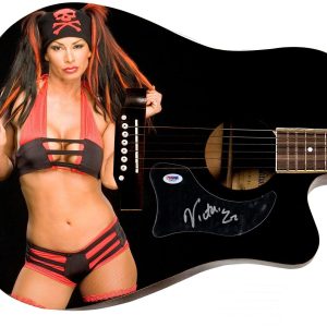 WWE Victoria Signed 1/1 Custom Graphics Photo WWF Guitar PSA