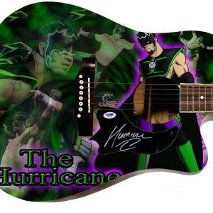 WWE Hurricane Signed 1/1 Custom Graphics Photo WWF Guitar PSA