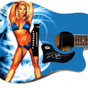 WWE Trish Stratus Signed 1/1 Custom Graphics Photo WWF Guitar PSA