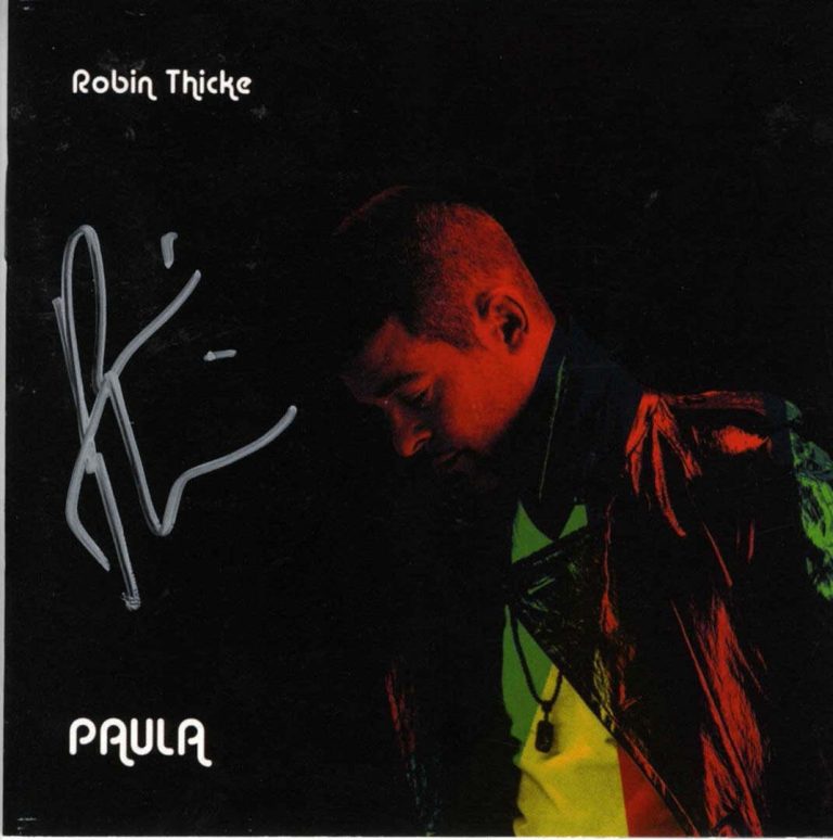 Robin Thicke Signed Autographed Paula Cd Cover