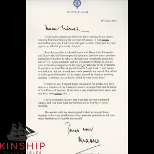 King Charles III signed Highgrove House Typed Letter JSA LOA Bold Auto Z2482