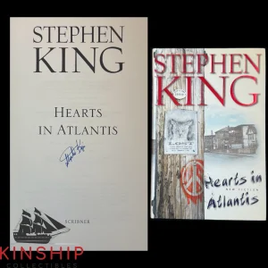 Stephen King signed Hearts In Atlantis Hard Cover Book JSA LOA Author Auto E359
