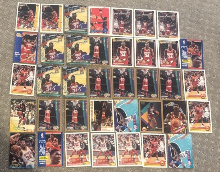 (43) CARD HAKEEM OLAJUWON CARD LOT HOUSTON ROCKETS NBA HALL OF FAME COLLECTIBLE MEMORABILIA