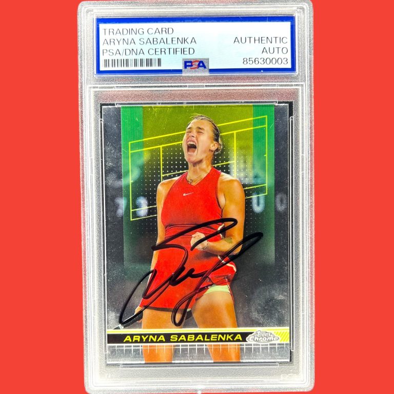 ARYNA SABALENKA SIGNED 2024 TOPPS CHROME #21 AUTO PSA/DNA
