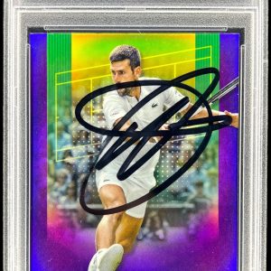 NOVAK DJOKOVIC SIGNED 2024 TOPPS CHROME PURPLE REFRACTOR #1 AUTO /499 PSA/DNA