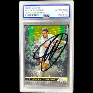 NOVAK DJOKOVIC SIGNED 2024 TOPPS CHROME #1 TENNIS CARD AUTO PSA