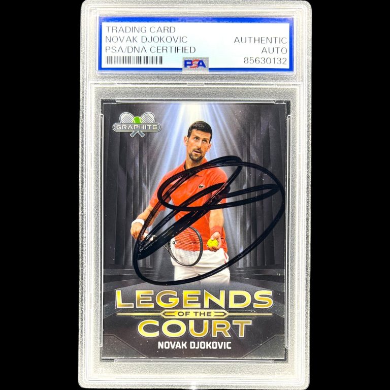 NOVAK DJOKOVIC SIGNED 2024 TOPPS GRAPHITE LEGENDS OF THE COURT CARD AUTO PSA
