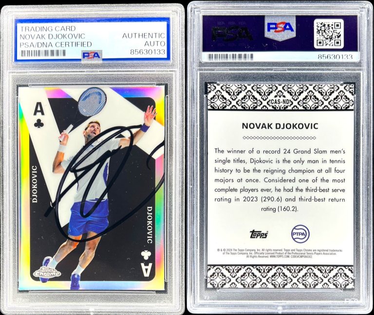 Novak Djokovic Signed 2024 Topps Chrome Aces #CAS-ND Tennis Card Auto Psa GOAT