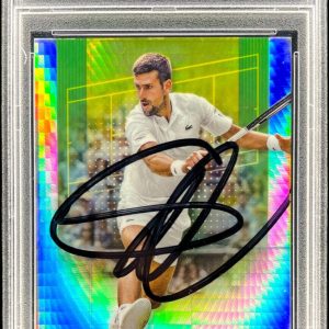 NOVAK DJOKOVIC SIGNED 2024 TOPPS CHROME PRISM REFRACTOR #1 AUTO PSA/DNA
