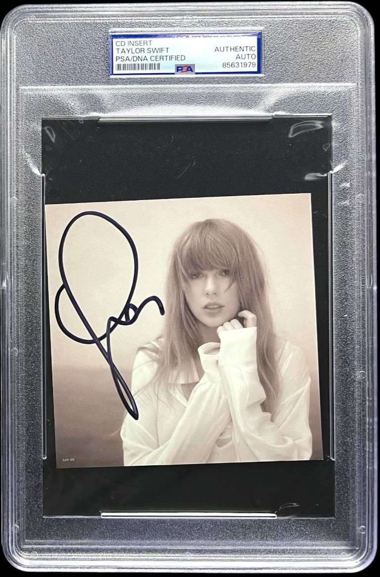 TAYLOR SWIFT SIGNED TORTURED POETS DEPARTMENT CD COVER ALBUM PSA SLABBED