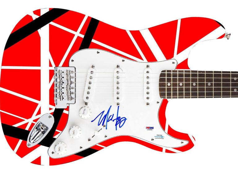 Van Halen Michael Anthony Autographed 1/1 Custom Graphics Photo Guitar PSA