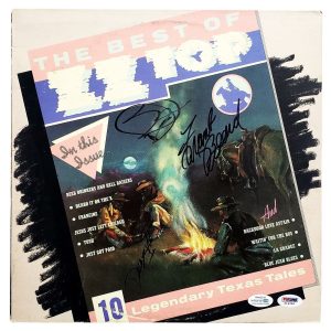 ZZ Top Signed X3 Autographed Record Album LP Billy Gibbons ACOA