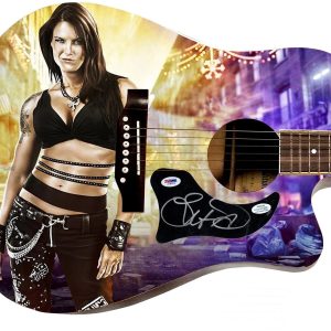 WWE Lita Signed 1/1 Custom Graphics Photo WWF Guitar PSA