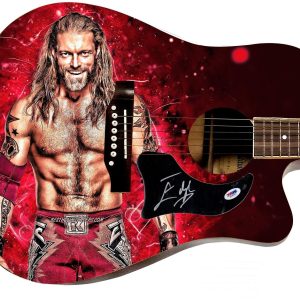 WWE Edge Signed 1/1 Custom Graphics Photo WWF Guitar PSA