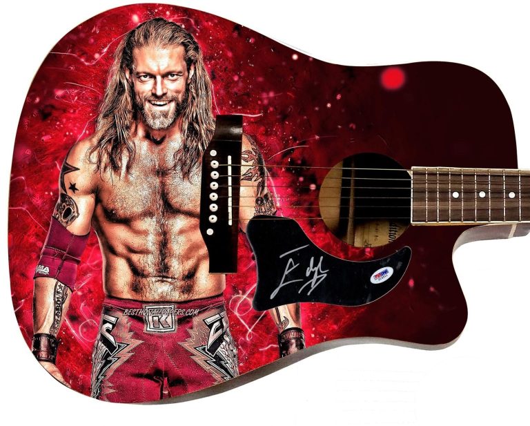 WWE Edge Signed 1/1 Custom Graphics Photo WWF Guitar PSA