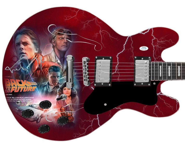 Back To The Future Photo Graphics Guitar NO AUTOGRAPH