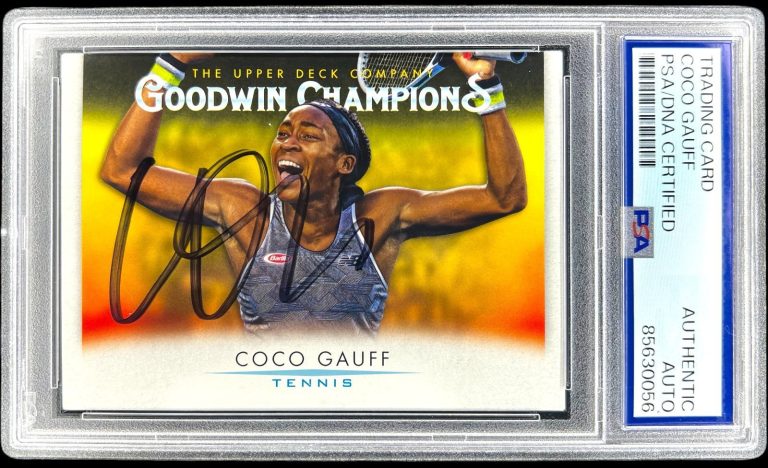 Coco Gauff Signed 2021 UD Goodwin Champions Card Auto PSA DNA US OPEN