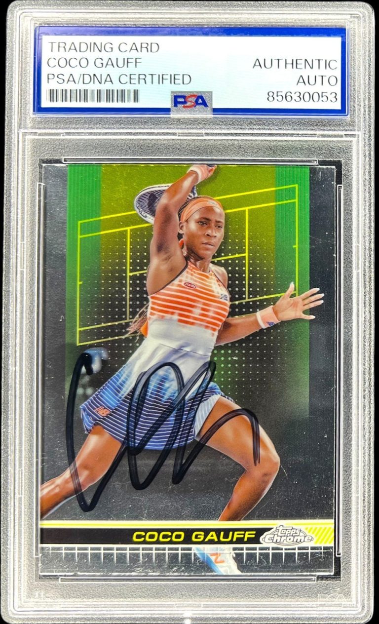 Coco Gauff Signed 2024 Topps Chrome Tennis Card #177 Auto PSA
