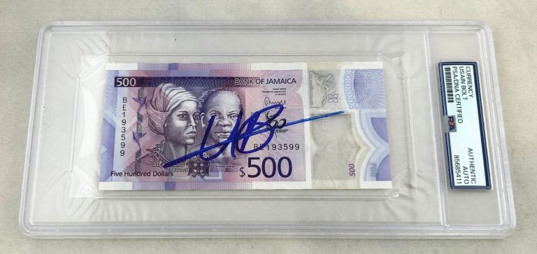 Usain Bolt Signed Official Jamaican Currency $500 Olympic Champion PSA/DNA COA
