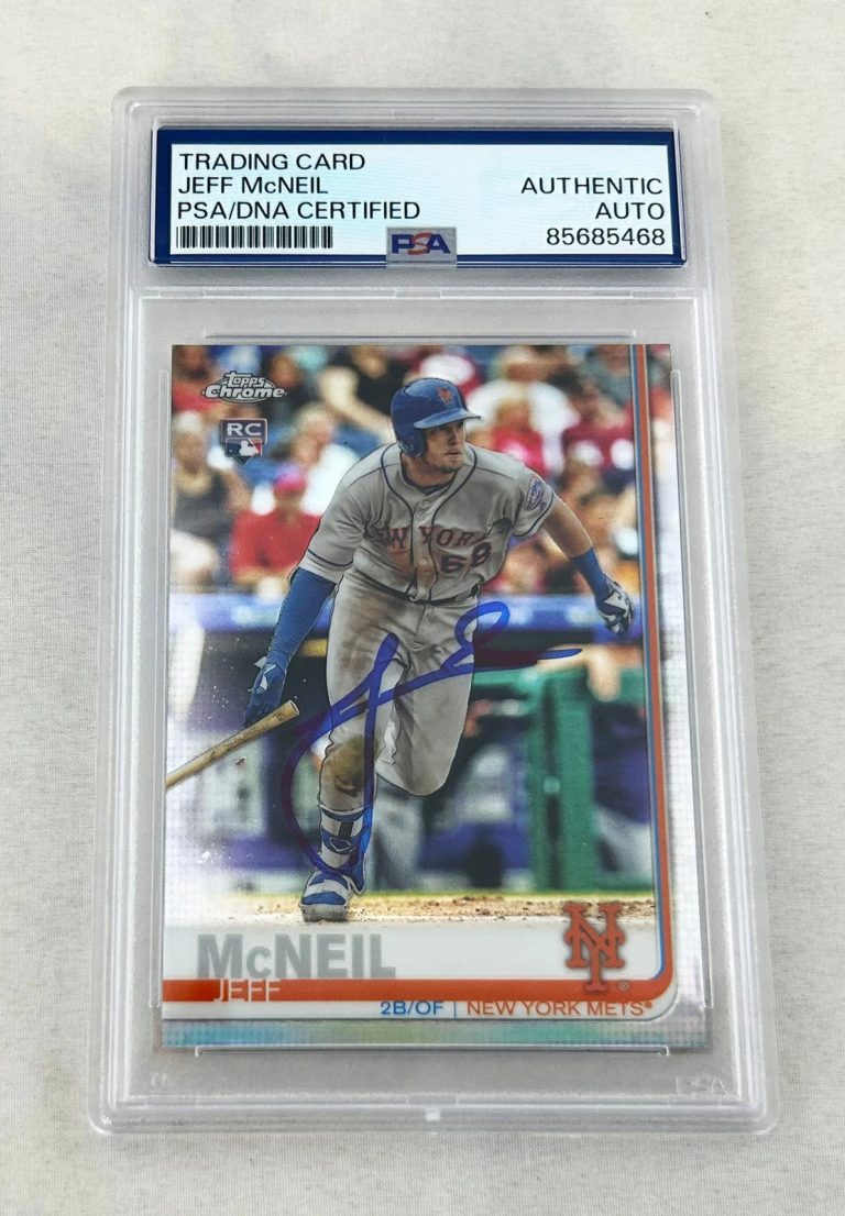 Jeff McNeil Signed Rookie Card 2019 Topps Chrome #152 PSA/DNA COA