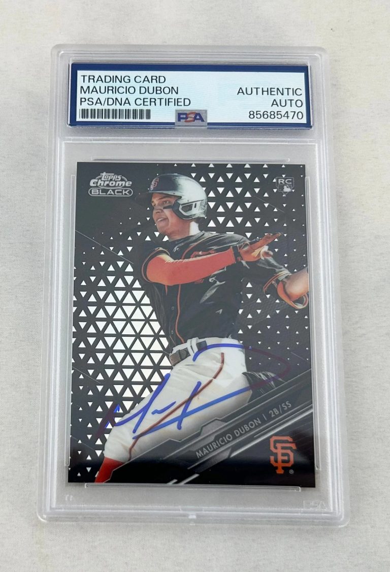 Mauricio Dubon Signed Rookie Card 2020 Topps Chrome Black #94 25/199 PSA/DNA COA