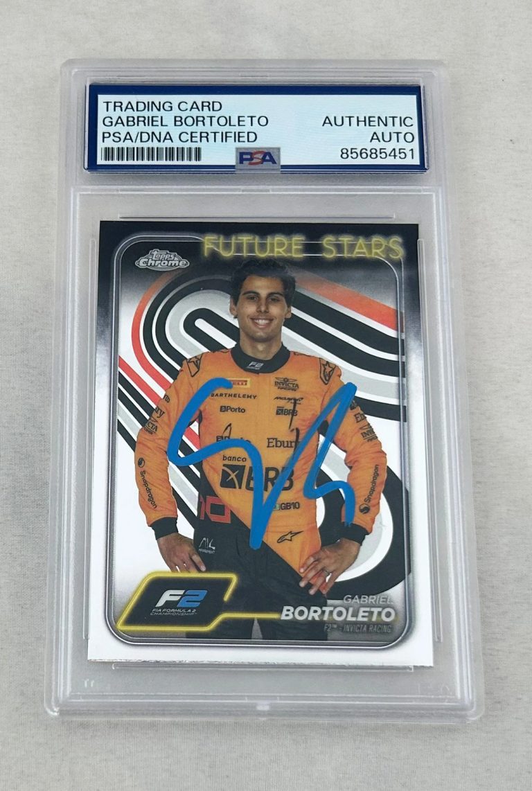 Gabriel Bortoleto Signed Rookie Card 2024 Topps Chrome #28 F2 PSA/DNA COA