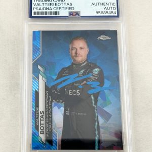 Valtteri Bottas Signed Rookie Card 2020 Topps Chrome Sapphire#2 F1 PSA/DNA COA