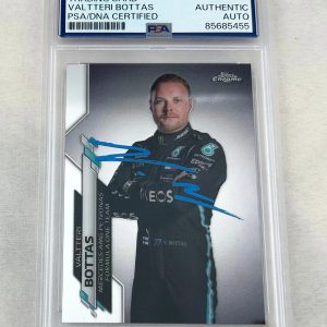 Valtteri Bottas Signed Rookie Card 2020 Topps Chrome #2 F1 PSA/DNA 1 COA