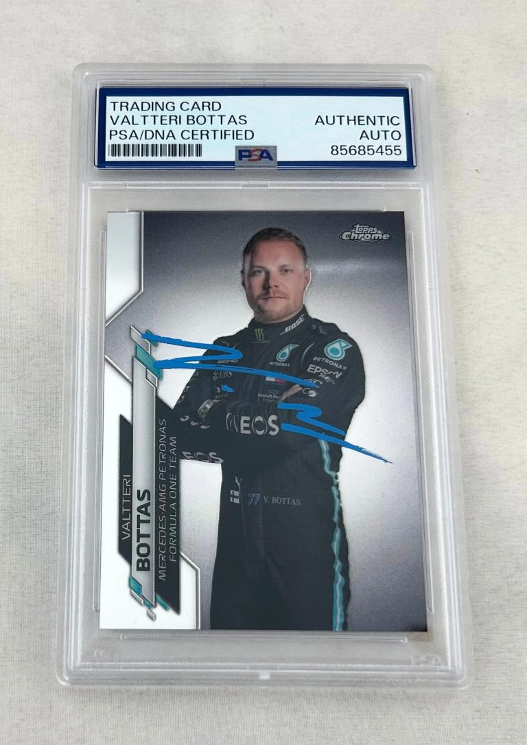 Valtteri Bottas Signed Rookie Card 2020 Topps Chrome #2 F1 PSA/DNA 1 COA