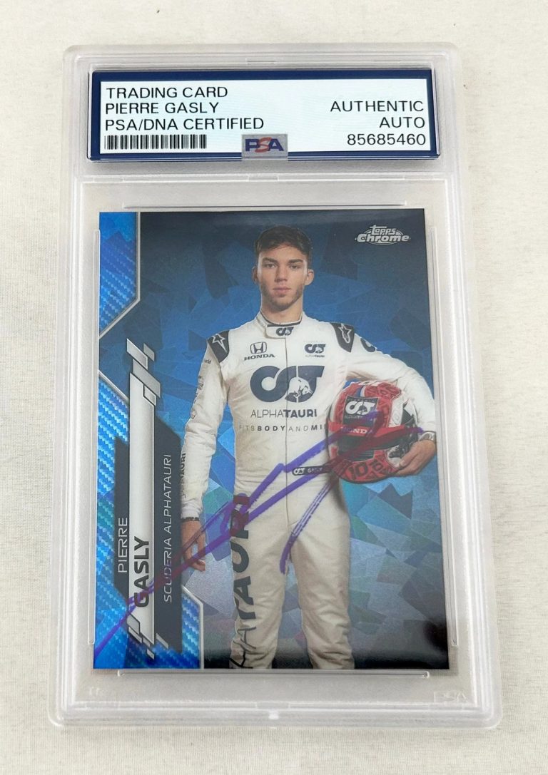 Pierre Gasly Signed Rookie Card 2020 Topps Chrome Sapphire #11 F1 PSA/DNA COA