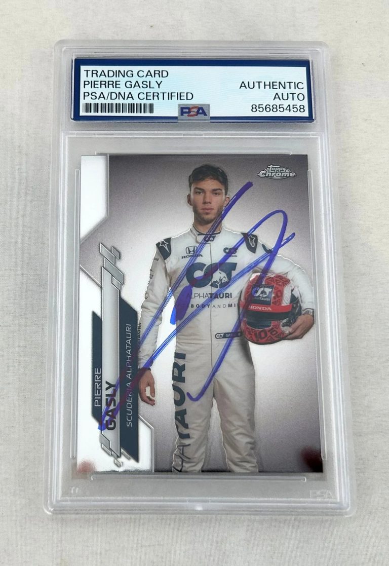Pierre Gasly Signed Rookie Card 2020 Topps Chrome #11 F1 PSA/DNA COA