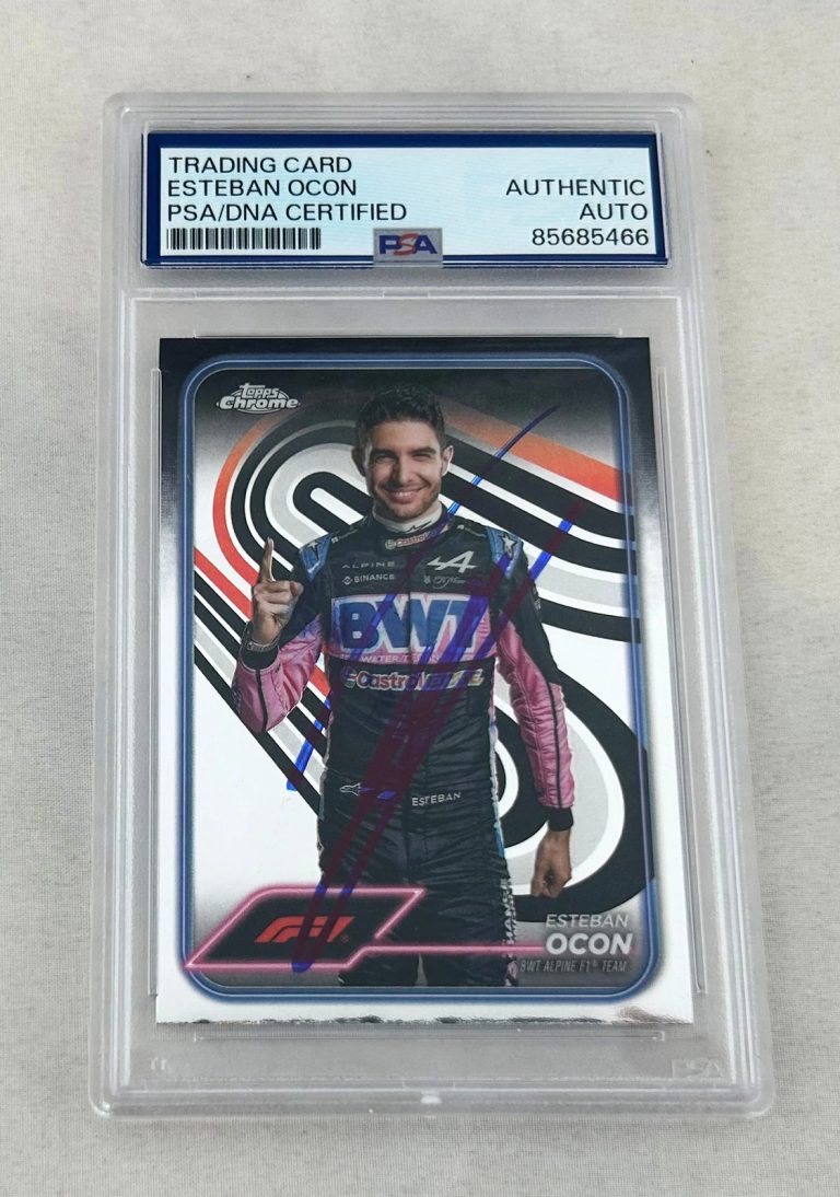 Esteban Ocon Signed Card 2024 Topps Chrome #9 F1 PSA/DNA 1 COA