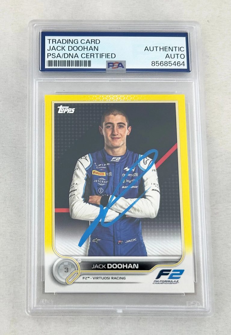 Jack Doohan Signed Rookie Card 2023 Topps #79 F2 Yellow PSA/DNA COA