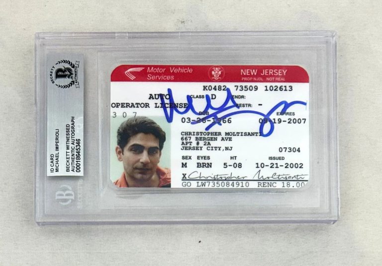 Michael Imperioli Signed Drivers License Beckett BAS COA