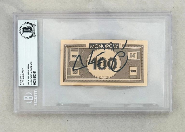 Alec Monopoly Signed Monopoly Money $100 Currency Beckett BAS COA