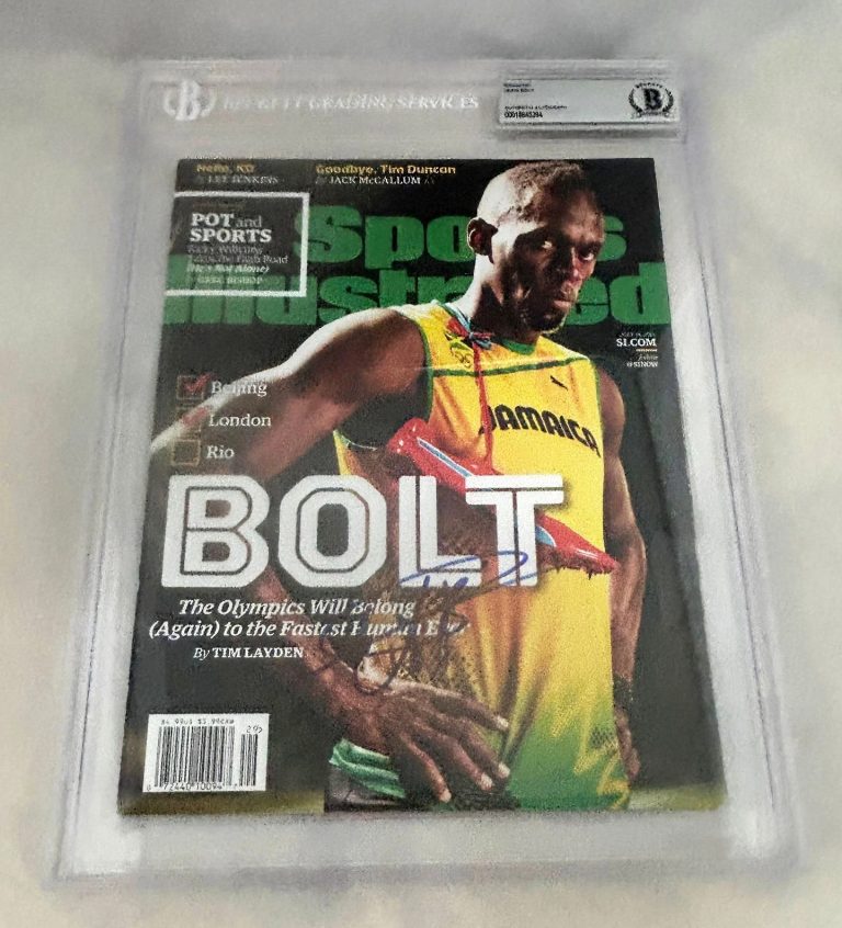 Usain Bolt Signed Sports Illustrated Magazine 2016 Rio Olympics Beckett BAS 7...