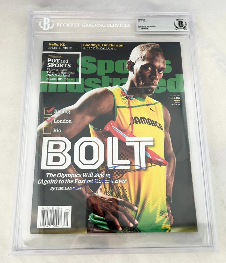 Usain Bolt Signed Sports Illustrated Magazine 2016 Rio Olympics Beckett BAS 3...