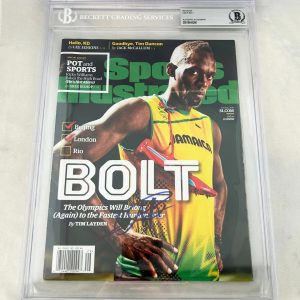 Usain Bolt Signed Sports Illustrated Magazine 2016 Rio Olympics Beckett BAS 1...