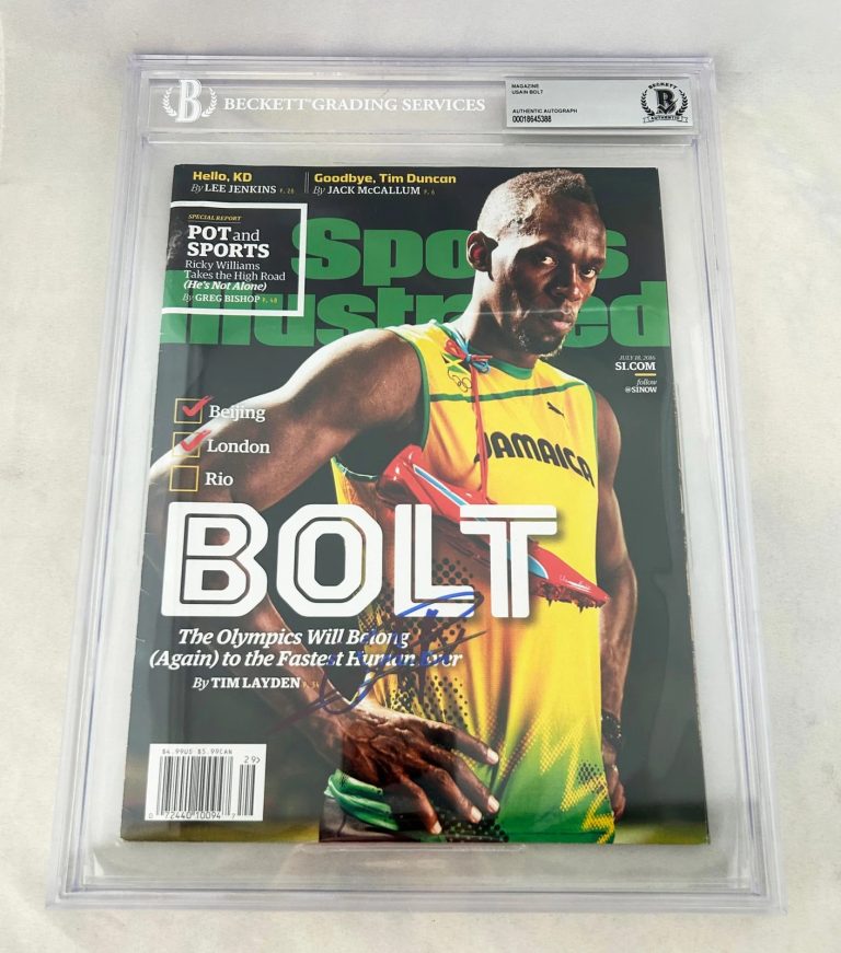 Usain Bolt Signed Sports Illustrated Magazine 2016 Rio Olympics Beckett BAS 1...