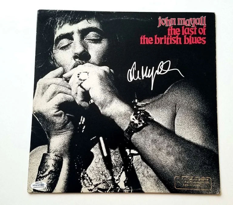 John Mayall Autographed Last Of The British Blues Album Cover LP ACOA