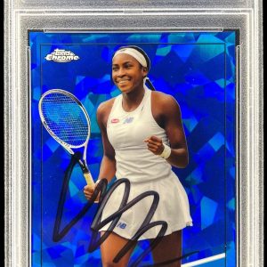 Coco Gauff Signed 2021 Topps Chrome Sapphire Rookie Card #100 Auto RC Psa Dna