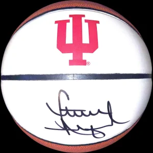 STEVE ALFORD SIGNED AUTOGRAPHED INDIANA HOOSIERS LOGO BASKETBALL IU JSA