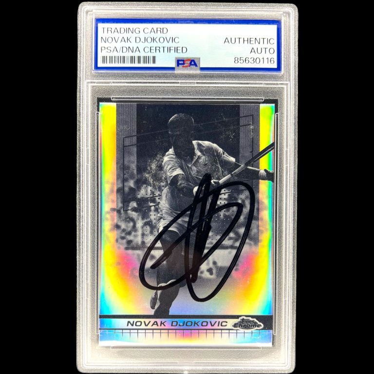 NOVAK DJOKOVIC SIGNED 2024 TOPPS CHROME NEGATIVE REFRACTOR #1 AUTO PSA/DNA