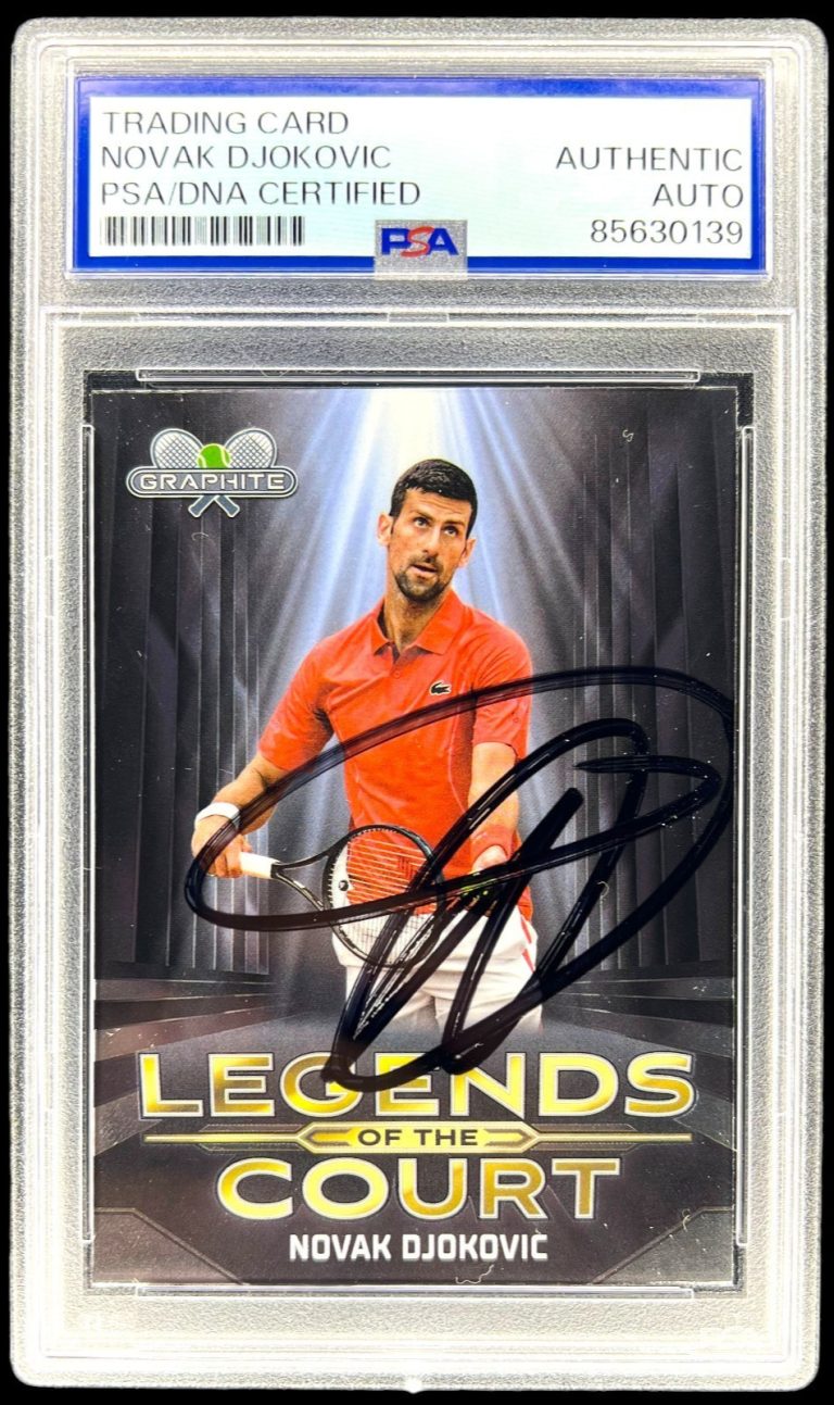 2024 Topps Graphite Novak Djokovic Signed Legends of the Court Card Auto Psa