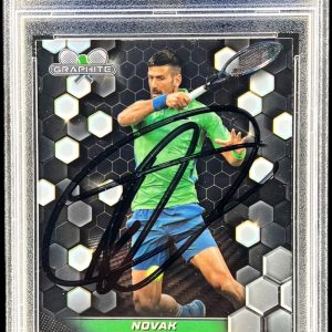 NOVAK DJOKOVIC SIGNED 2024 TOPPS GRAPHITE #200 TENNIS CARD AUTO PSA/DNA
