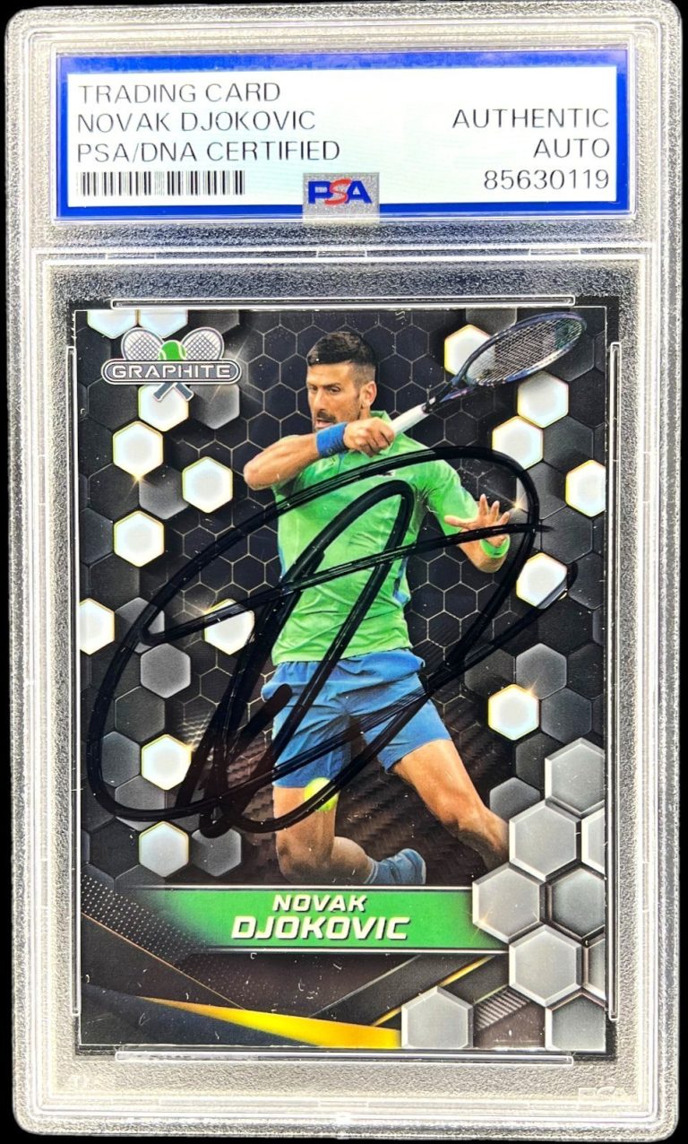 NOVAK DJOKOVIC SIGNED 2024 TOPPS GRAPHITE #200 TENNIS CARD AUTO PSA/DNA