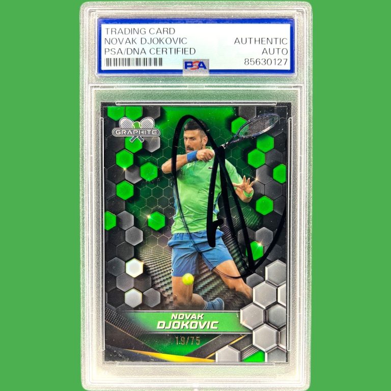 NOVAK DJOKOVIC SIGNED 2024 TOPPS GRAPHITE #200 TENNIS CARD AUTO PSA